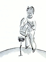 Le prince met un globe sur la fleur afin de la protéger du froid