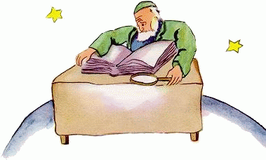 Un monsieur écrivant un très gros livre